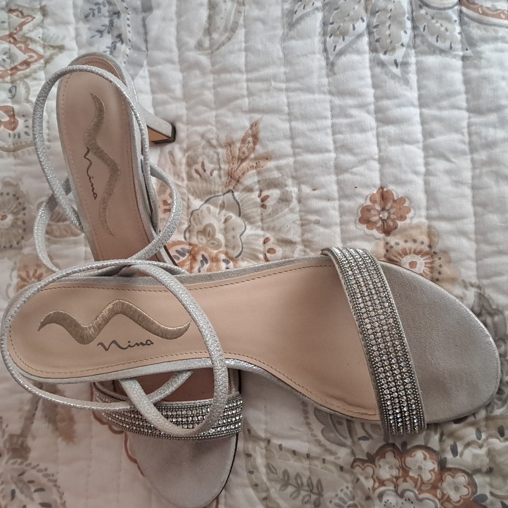 Nina Glittering Silver Heels
